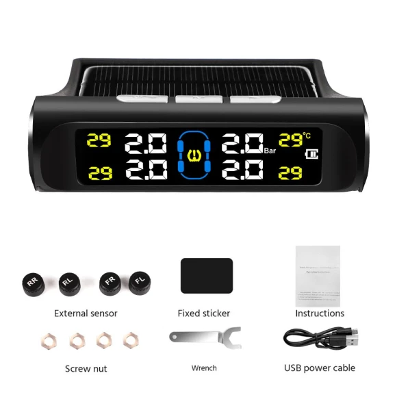 Solar-Powered Car Tire Pressure Monitoring System — TPMS Sensor Replacements, LIAESMART