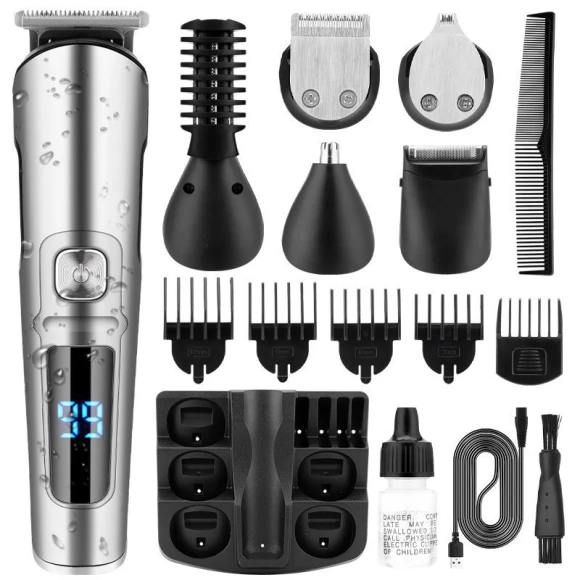 Multifunctional Hair Trimming Kit with Digital Display — Grooming Essentials, Super Case