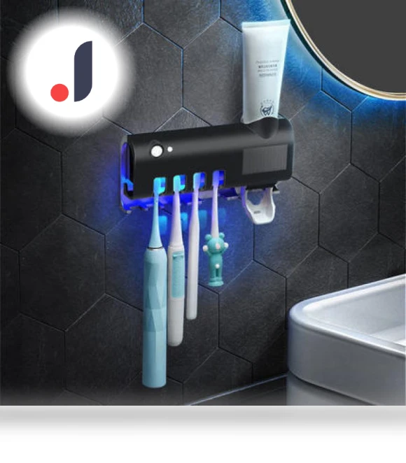 Smart Wall-Mounted UV Toothbrush Sterilizer with Automatic Toothpaste Dispenser — Toothbrush Holders, ElectroCN