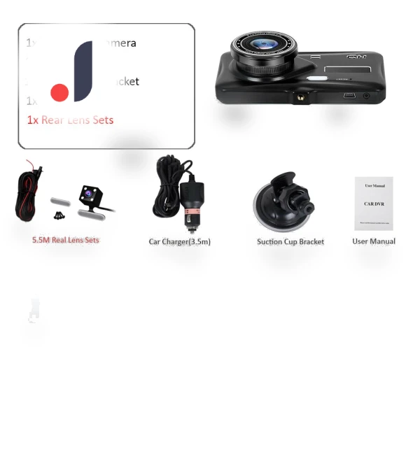 Dual Lens Dash Cam with IPS Touchscreen — Dashboard Cameras, Popular House