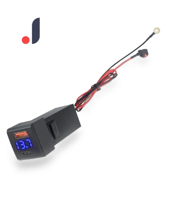 Smart Car Charger with LED Voltmeter and Dual USB PD Fast Charging — Chargers, Motorgo Premium