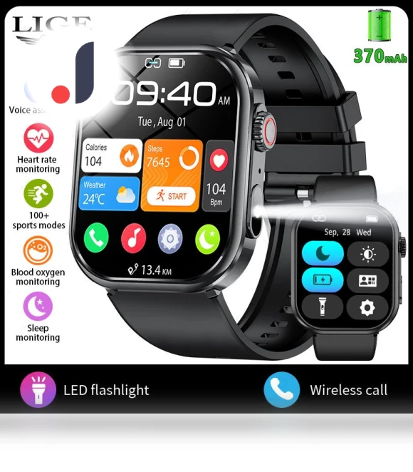 Smart Watch with Bluetooth Call and Outdoor Sports Features — Smartwatches, LIGE