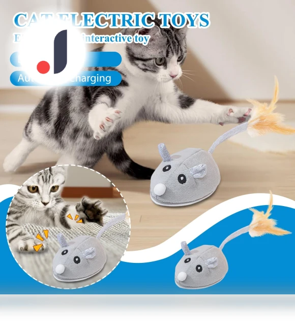 Automatic Charging Electric Mouse Toy with Feather — Cat Playthings, Glasses