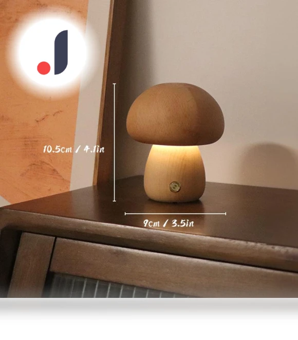 Wooden Mushroom Night Light — Night Lights, DC-HOME