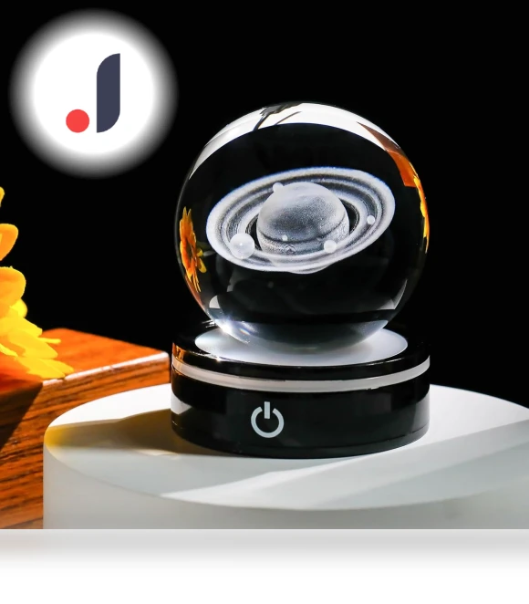 3D Crystal Saturn Planet Night Light with LED Color Lighting — Lamps & Shades, Fantastic House