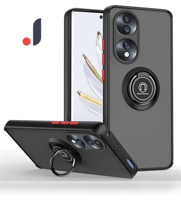 Matte Case with Magnetic Ring Holder Stand — Protective Cases, hengbo-Cases