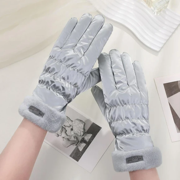 Mitten Gloves with Full Fingers and Bear Design — Gloves & Mittens, Liingyimn