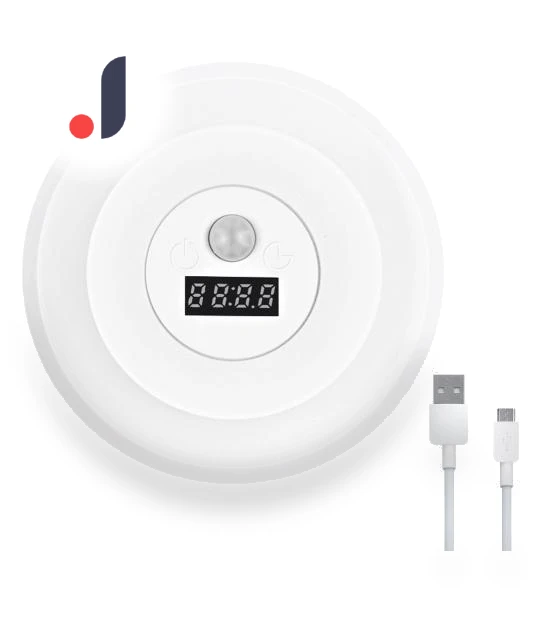 LED Motion Sensor Night Light with Digital Clock — Night Lights, Blackcurrant