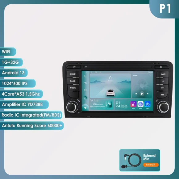 Car Multimedia Player with CarPlay and GPS — Stereo Receivers, OSSURET