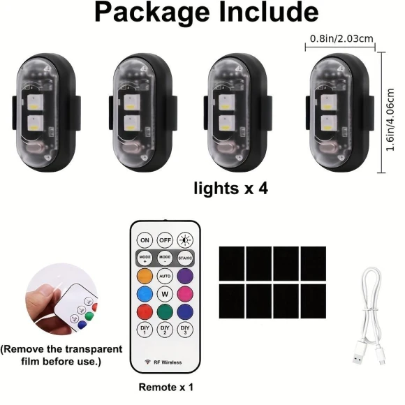 LED Light Strips with Remote Control — Vehicle Safety Signals, More beaty