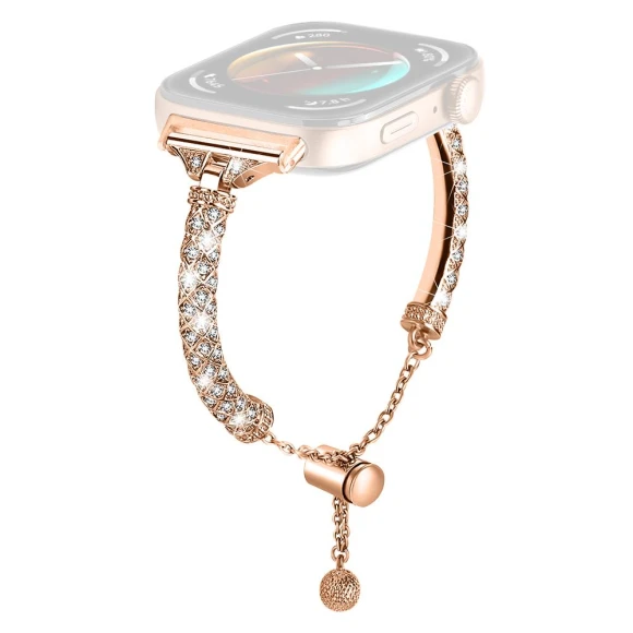 Metal Band Rhinestones Decorated Bracelet Strap — Bands, Smartwatch 2025