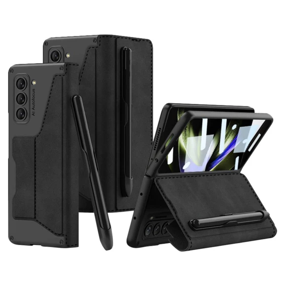 PU Leather Stand Cover with Pen Slot and Card Slot — Screen Protectors, Smartwatch 2025