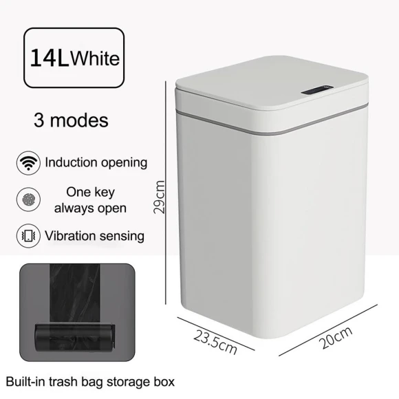 Smart Induction Trash Can with LED Light — Kitchen Cans, Decor Dream