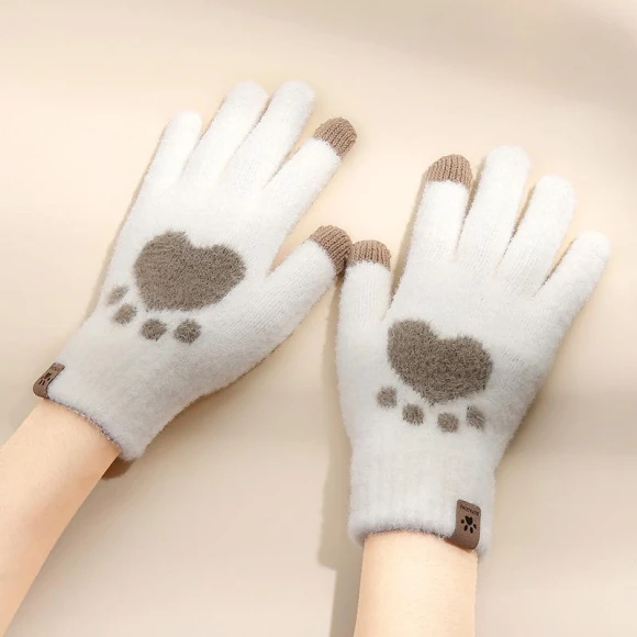 Touchscreen Gloves with Cat Paw Design — Cold Weather Gloves, Yiran bag