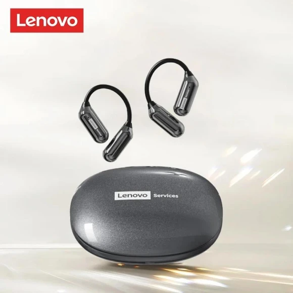 Wireless Bluetooth 6.0 Headphones with Touch Control and Over-Ear Hook — In-Ear Headphones, Lenovo