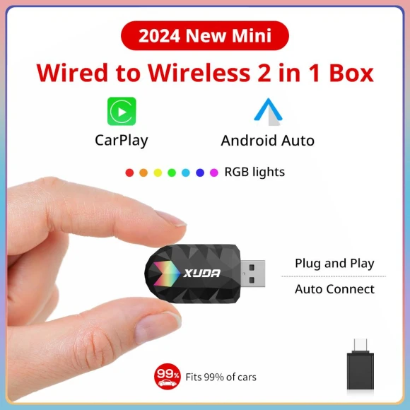Wireless CarPlay AI Mini Box Android Auto Box — Car Accessories & Gadgets, ZoomSpark