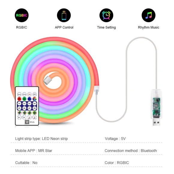 RGBIC Neon LED Strip — LED Strips, HOME-Auto-001