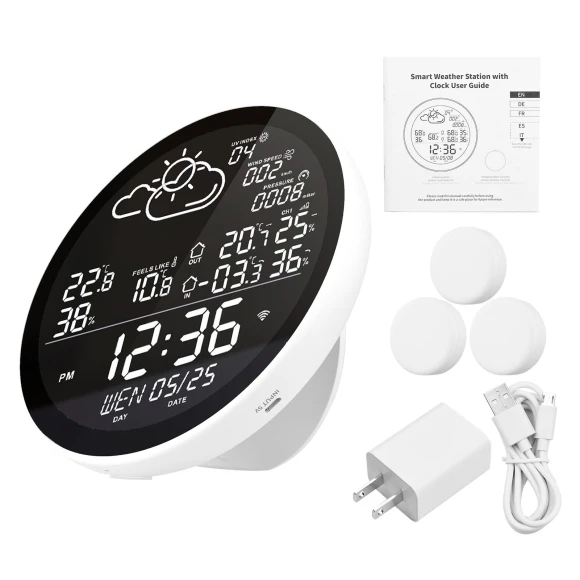 Smart Weather Station with Clock — Barometers, Automobile and motorcycle supplies