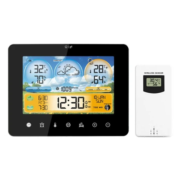 Weather Station Thermometer with Remote Sensor — Barometers, HOME-Auto-001