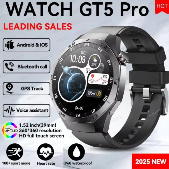 Smart Watch for Men with GPS Tracker and HD AMOLED Display — Smartwatches, PRISMA