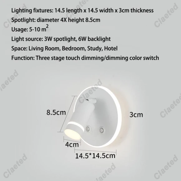 Tricolor Touch-Controlled LED Wall Lamp — Creative Lighting Solutions, Binchi