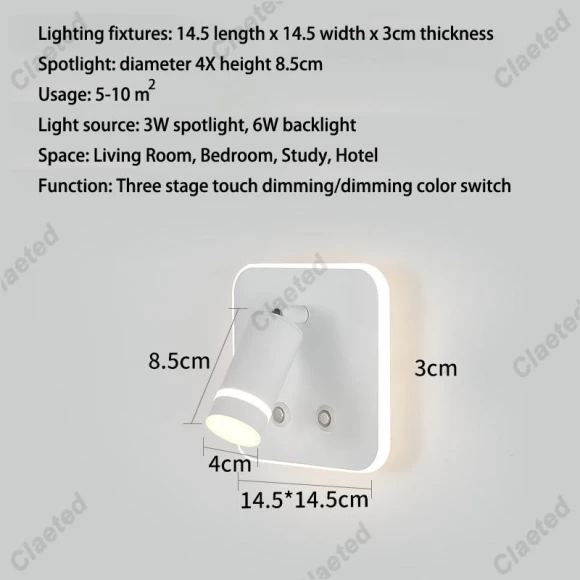 Tricolor Touch-Controlled USB Wall Lamp — Desk & Table Lighting, Binchi
