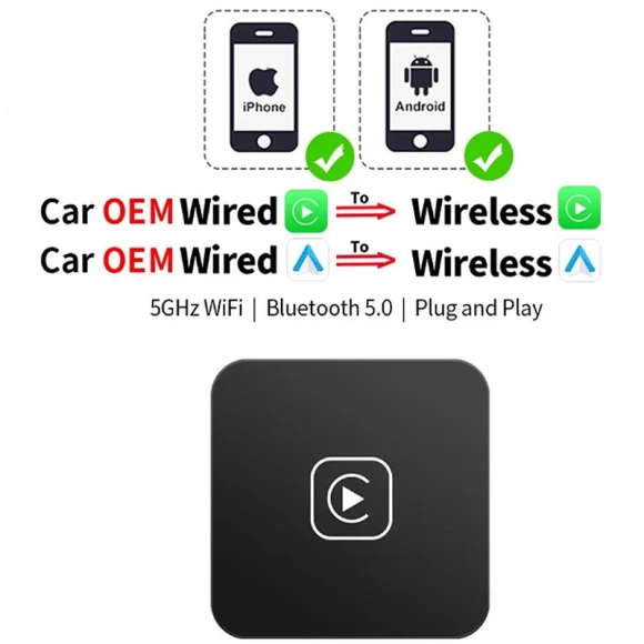 Wireless CarPlay and Android Auto Adapter Box — Stereo Receivers, Meiteai-All