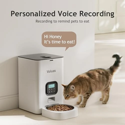 Automatic Pet Feeder with Programmable Portion Control and Voice Recorder — Automatic Feeders, Voluas