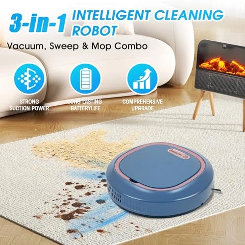 Compact Slim Thin Robotic Vacuum and Sweeping Combo — Smart Cleaning Robots, Generic