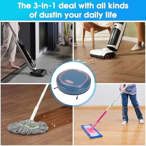 Compact Slim Thin Robotic Vacuum and Sweeping Combo — Smart Cleaning Robots, Generic