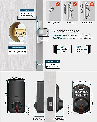 Keyless Entry Door Lock with Keypad — Deadbolts, TEEHO