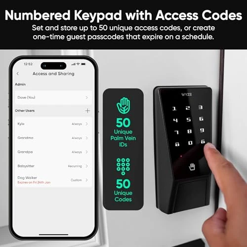 Smart Door Lock with Palm Vein Recognition — Access Control Keypads, Wyze