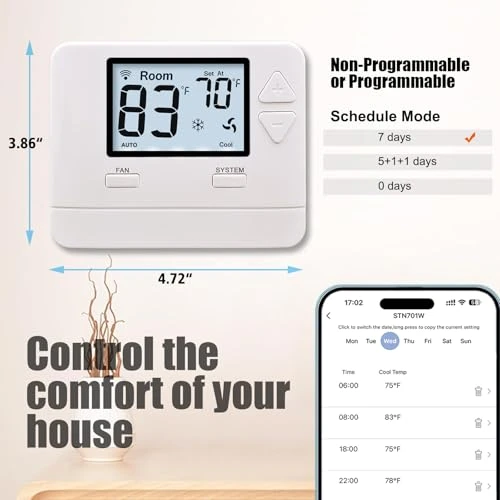 WiFi Thermostat for Home Single-Stage Heating and Cooling — Smart Climate Control, Heagstat