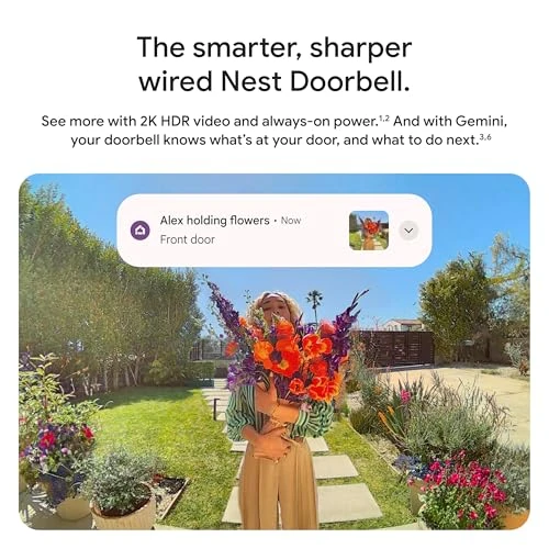 Wired Doorbell with 2K Video and Gemini — Smart Home Security, Google