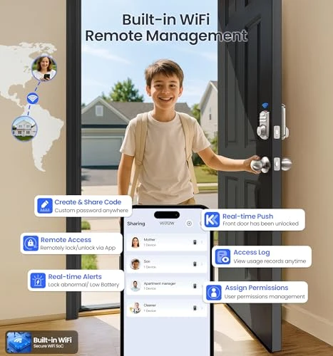 Built-in WiFi Fingerprint Smart Lock — Deadbolts, Veise