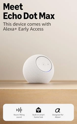 Echo Dot Max, Alexa speaker with room-filling sound and built-in smart home hub — Portable Audio, Amazon