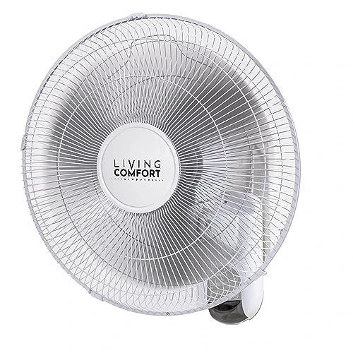 Oscillating Wall Mount Fan with Adjustable Vertical Tilt, 16 inch, 3 Speed, Metal Grille, 90 Degree Oscillation, 3... — Wall-Mounted Cooling Solutions, Comfort Zone