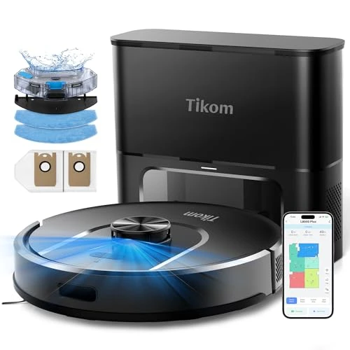 Robot Vacuum and Mop with Self-Emptying Base — Smart Cleaning Robots, Tikom