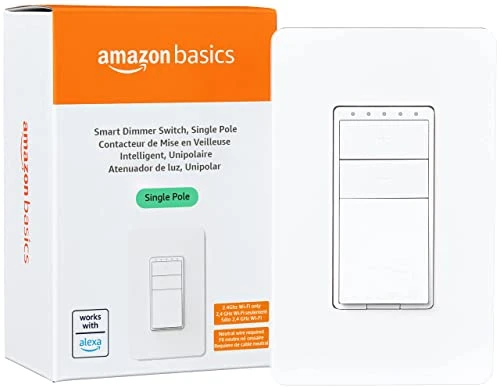 Smart Dimmer Switch, Single Pole — Dimmer Switches, Amazon Basics