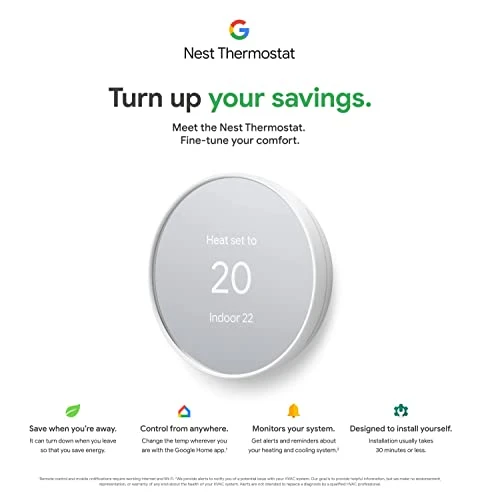 Smart Thermostat for Home - Programmable Wifi Thermostat - Charcoal — Smart Climate Control, Google