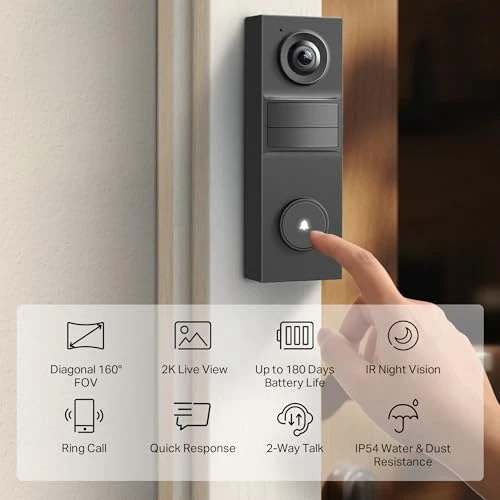 Smart Video Wireless Doorbell Camera — Outdoor Security Cameras, Tapo