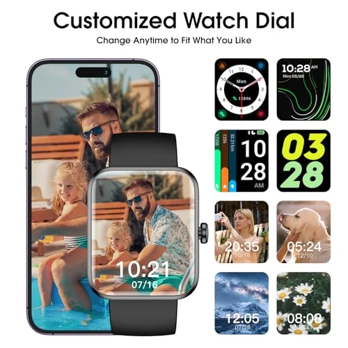 Smart Watch, Fitness Tracker with 45mm Touchscreen, Heart Rate Monitor, Blood Oxygen, Sleep Tracking, IP68 Waterproof — Smartwatches, TYKOIT