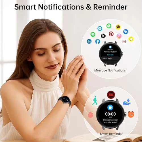 Smart Watch with AI Voice, Fitness Tracker, IP68 Waterproof — Smartwatches, KIBFLE