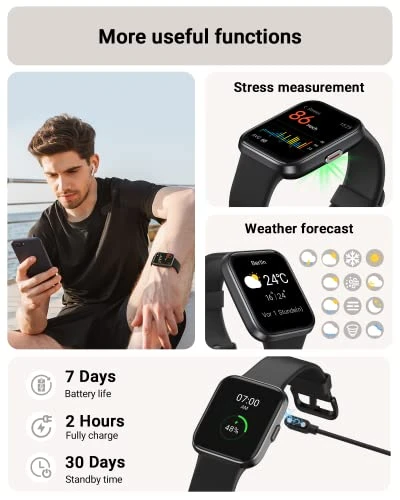 Smart Watch with Alexa, Fitness Tracker, Waterproof Health Monitor — Smartwatches, Tensky
