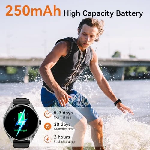 Smart Watch with AMOLED Display, 7-Day Battery, Bluetooth Calls, Heart Rate Monitor — Smartwatches, iBesi