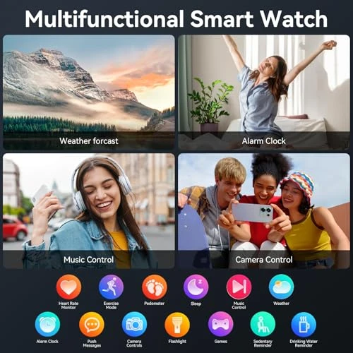Smart Watch with Fitness Tracker, Bluetooth Calling, and Long Battery Life — Smartwatches, QONBINK