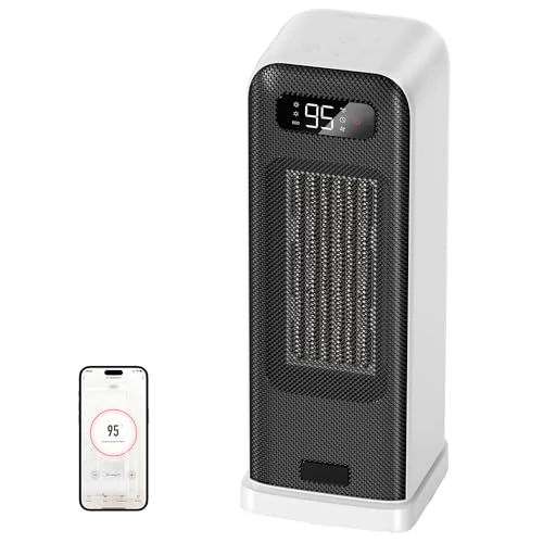 Space Heater with Thermostat, WiFi, and Voice Control, FLANUR