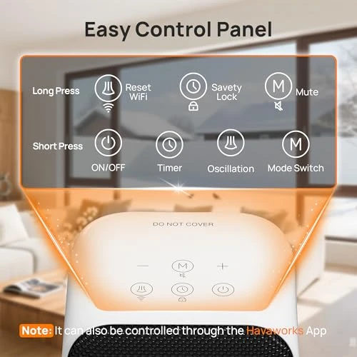 Space Heater with Thermostat, WiFi, and Voice Control, FLANUR