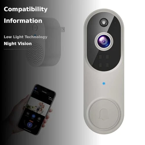 Video Doorbell Camera with Two Way Audio, AI Motion Detection, Night Vision and Cloud Storage — Outdoor Security Cameras, Orbitell