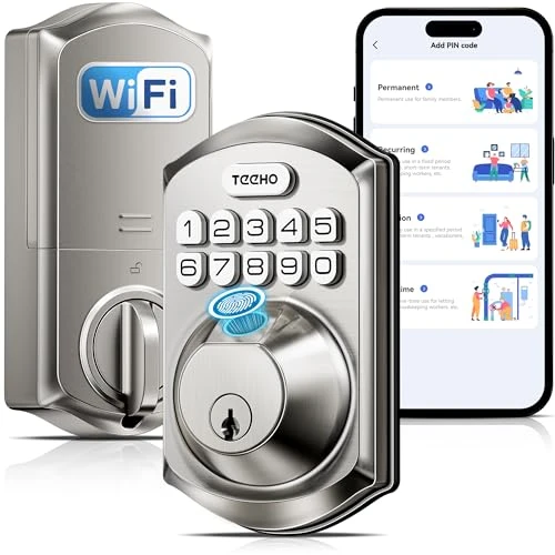 WiFi Smart Lock with Fingerprint and Keypad — Deadbolts, TEEHO